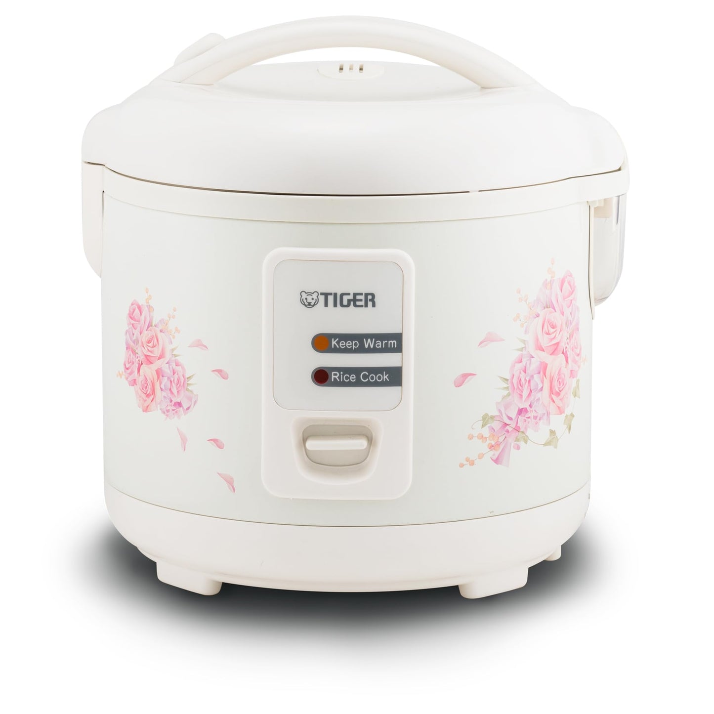 Tiger JAZ-A18U-LF 10 Cup Capacity White Rice Cooker with Non-Stick Inner Pot, Retractable Power Cord, and Keep Warm up to 12 hours (Flower)