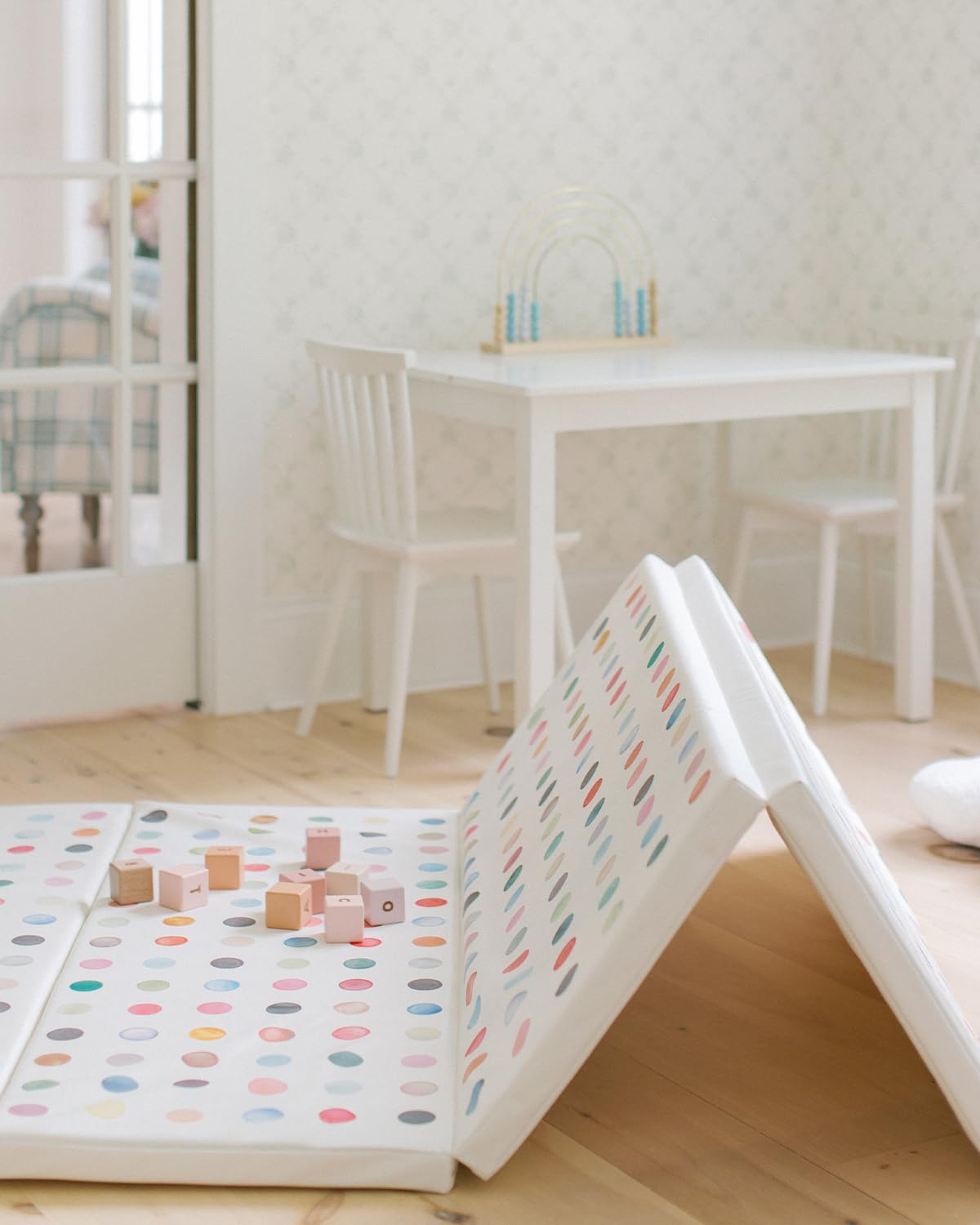 House of Noa Tumbling Baby Play Mat for Floor – Foldable Foam Playmat for Babies & Kids, Non-Toxic Wipeable Baby Mat | Dottie Gloria | 4' x 6'