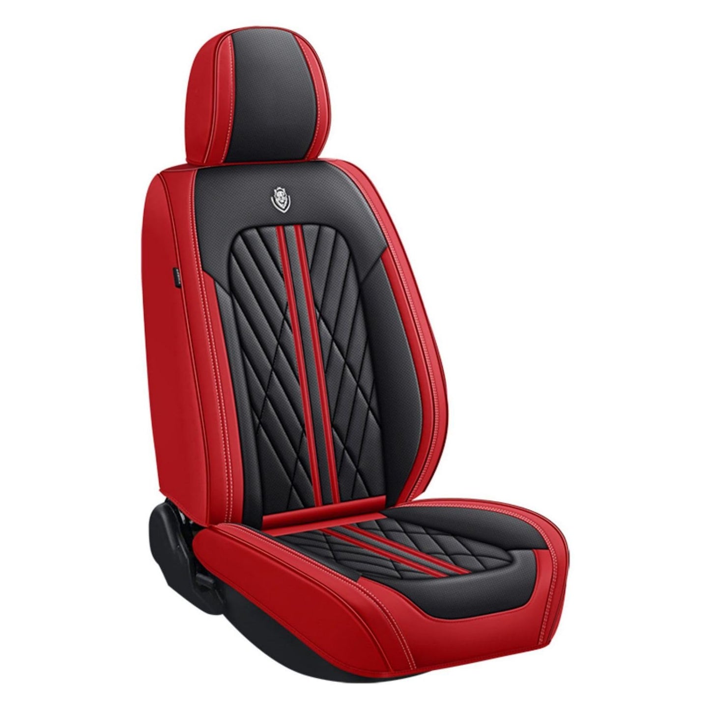 ANKIV Premium Faux Leather Fully Covered Car Seat Cover Custom Fit for Dodge Charger 2002-2023 Non-Slip Interior Seat Cushions Protectors (Full Set 5 Seats,Black Red)