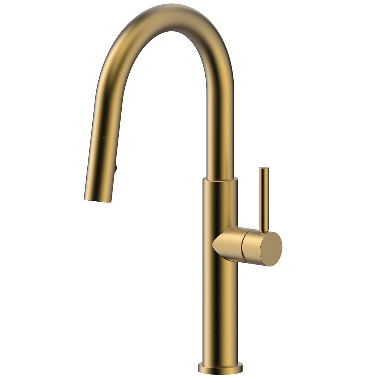 Voriva Kitchen Faucets with Pull Down Sprayer - Single Handle High Arc Stainless Steel Kitchen Sink Faucet, Modern Kitchen Faucets for Farmhouse Bar RV Laundry Camper Brushed Gold