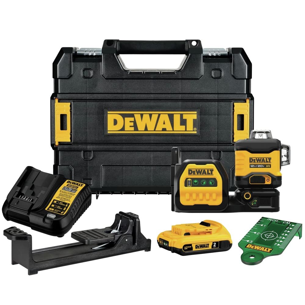 DEWALT 20V/12V MAX Laser Level Kit, 3 x 360, Green (DCLE34030G), Color Yellow