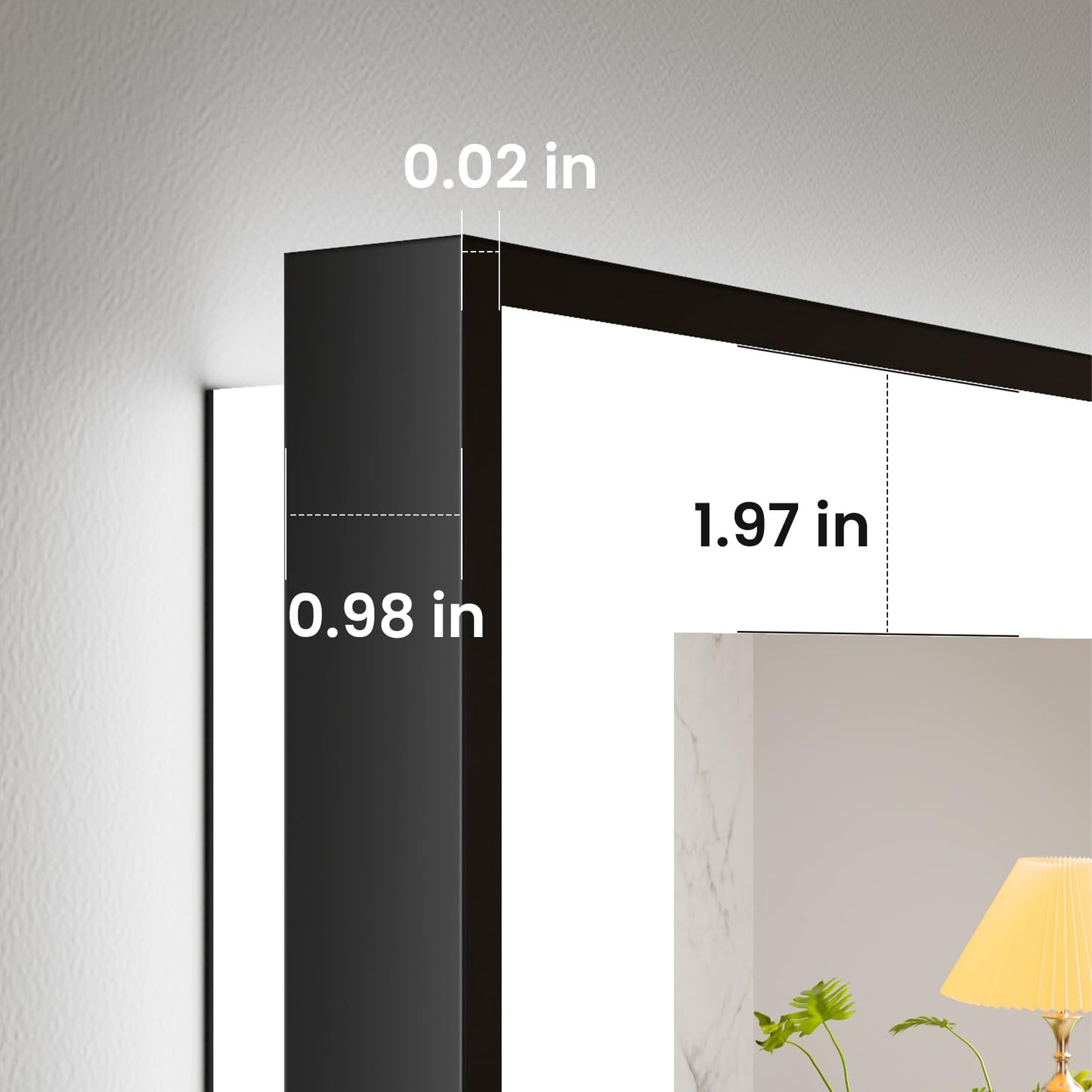 Amorho 48" X36" LED Bathroom Mirror with Black Frame, Front Light and Backlit(Controlled Separately), Stepless Dimmable, Anti-Fog, Shatter-Proof, 3 Colors, Memory