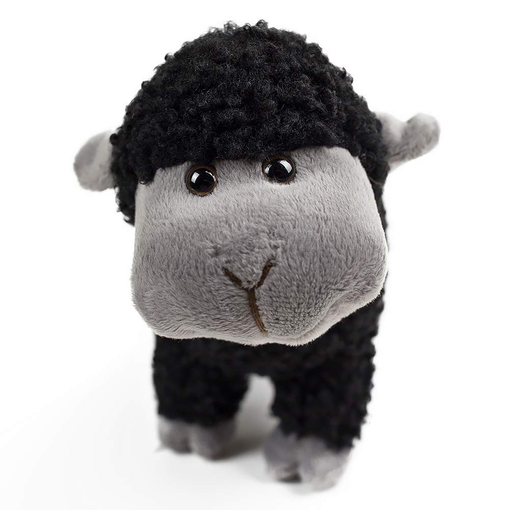 FRANKIEZHOU Sheep Stuffed Animal Lamb Plush Decorations 3Pcs (Sitting, Standing, Kneeling) Black Sheep Toys Gift for Kids Little Girl/Boy