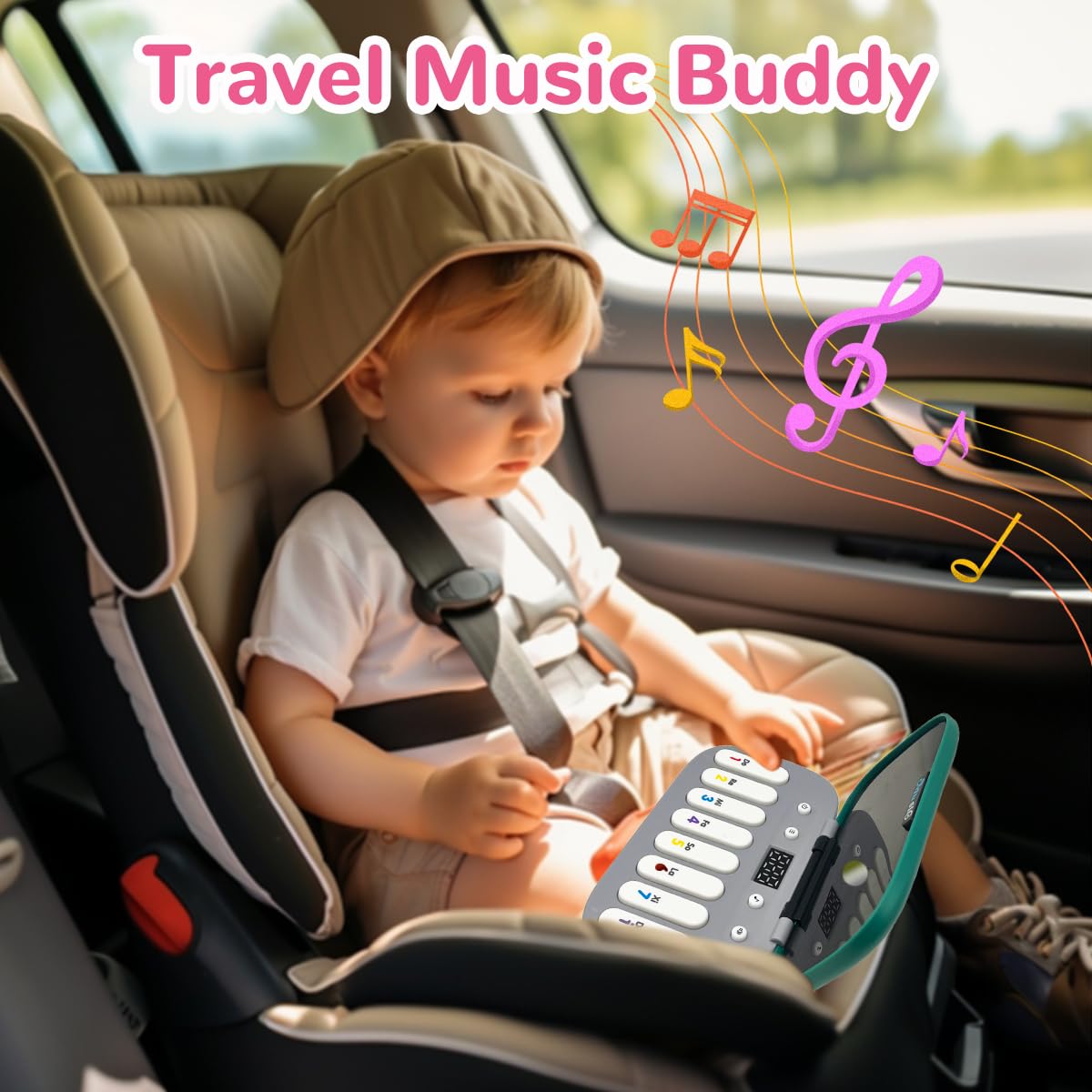 Kids Mini Piano Toy, BPA-Free Light Up Keyboard, Portable Travel Learning Toys for Toddlers, Music Interactive Birthday Gift for 3 4 5 6 Year Old Boys Girls Children (Green)