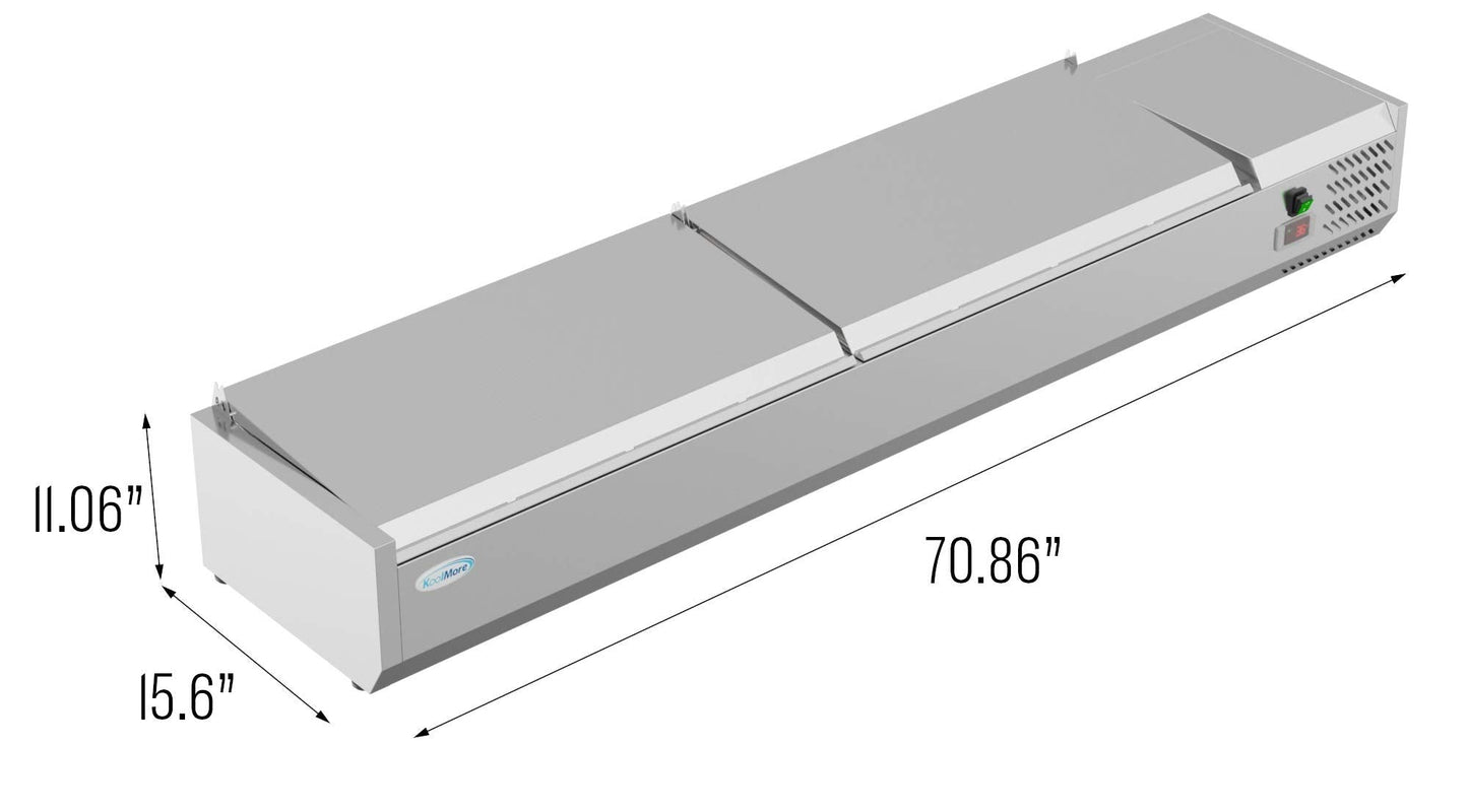 KoolMore SCDC-8P-SSL Commercial-Refrigerator, 71 Inch, Silver