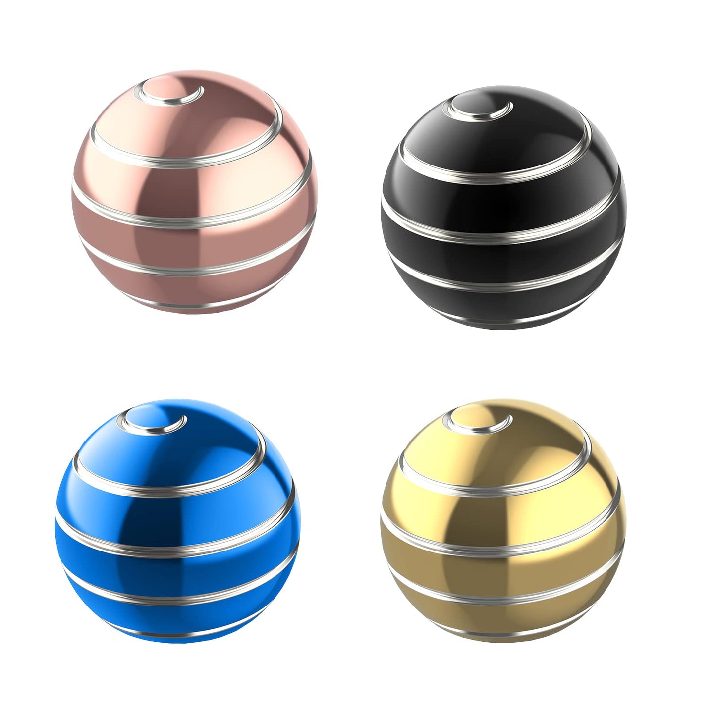 Apqdw Kinetic Desk Toy Ball, 1.54'' Kinetic Desktop Spinning Toys, Optical Illusion Toys for Anxiety, ADHD, Metal Fidgets for Dad, Mom, Son, Daughter (39MM, Rainbow-A)