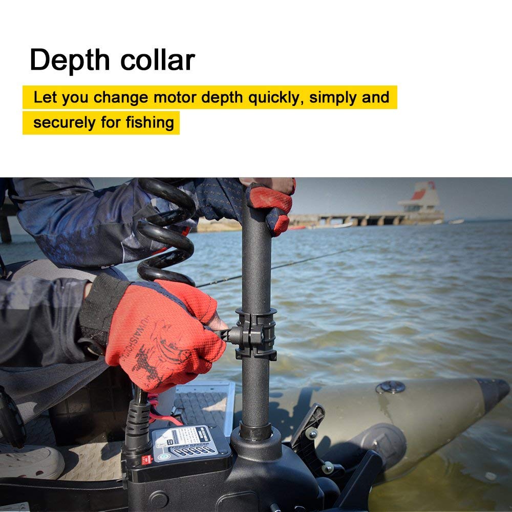 AQUOS Haswing CaymanB Electric Bow Mount 12V Saltwater & Freshwater Trolling Motor - 55lbs Thrust, 48in Shaft, with Wireless Remote & Wireless Foot Control, Quick Release Bracket