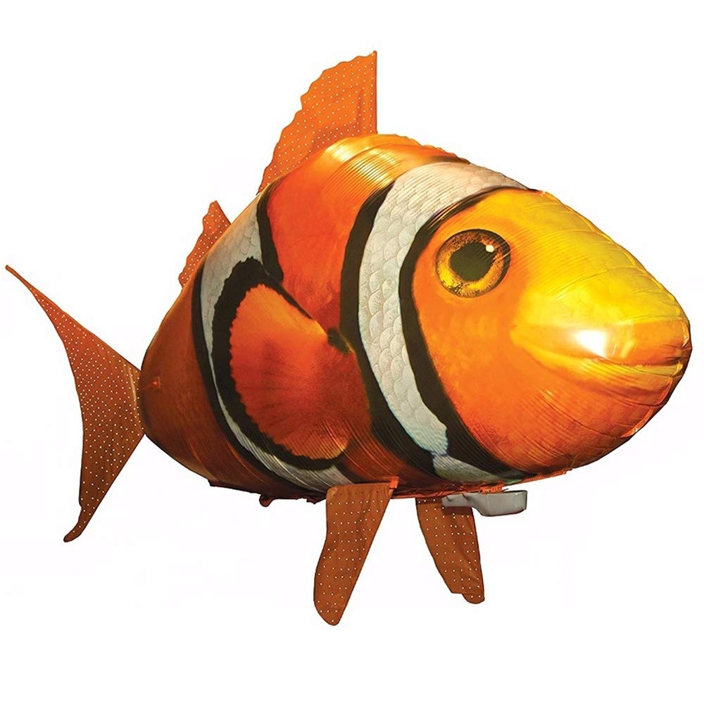 Remote Control Shark Toys Swimming Fish RC Animal Toy Infrared RC Fly Air Balloons Clown Fish Toy Gifts Party Decoration Balloon ANTI-GRAVITY INDOOR TOY HOVERS and FLOATS in MID-AIR(Orange)