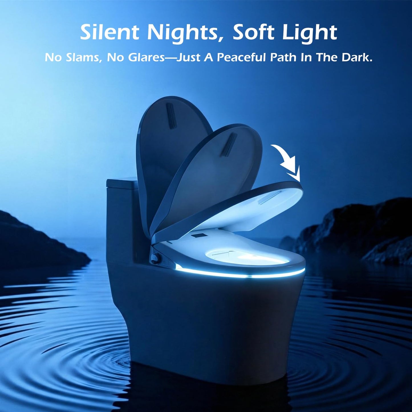 GAICOM Bidet Toilet Seat Elongated, Electric Smart Heated Toilet Seat with Instant Warm Water & Dryer, Multiple Cleaning Modes, Remote Control, Self-Clean Nozzle, Soft Closed Toilet Lid, Night Light