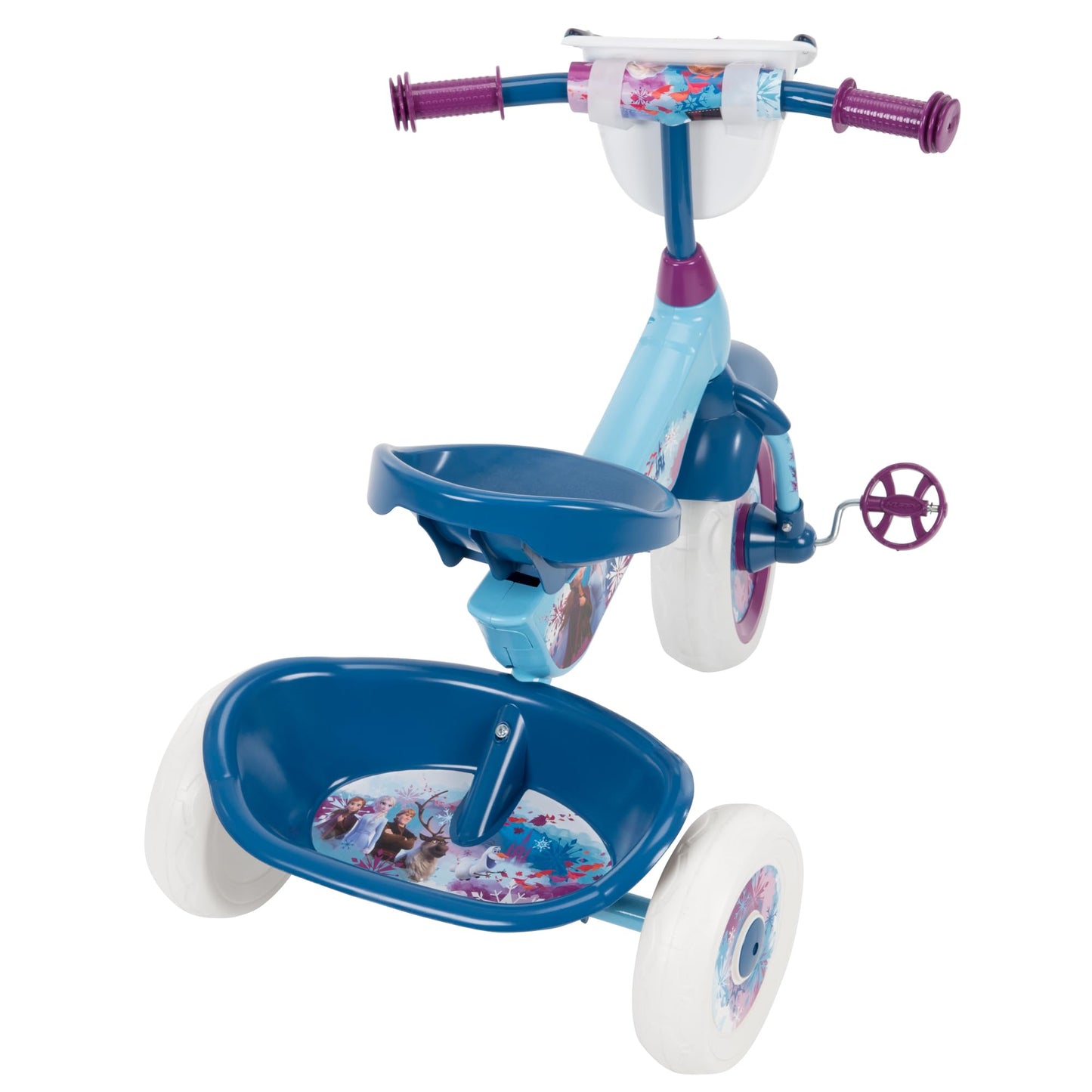 Huffy Disney Frozen 2 Girl's Trike, Ideal for Ages 3+, Anna, Elsa, and Olaf, Storage Bins for Snacks or Toys, Sturdy and Durable, Safe for Toddlers