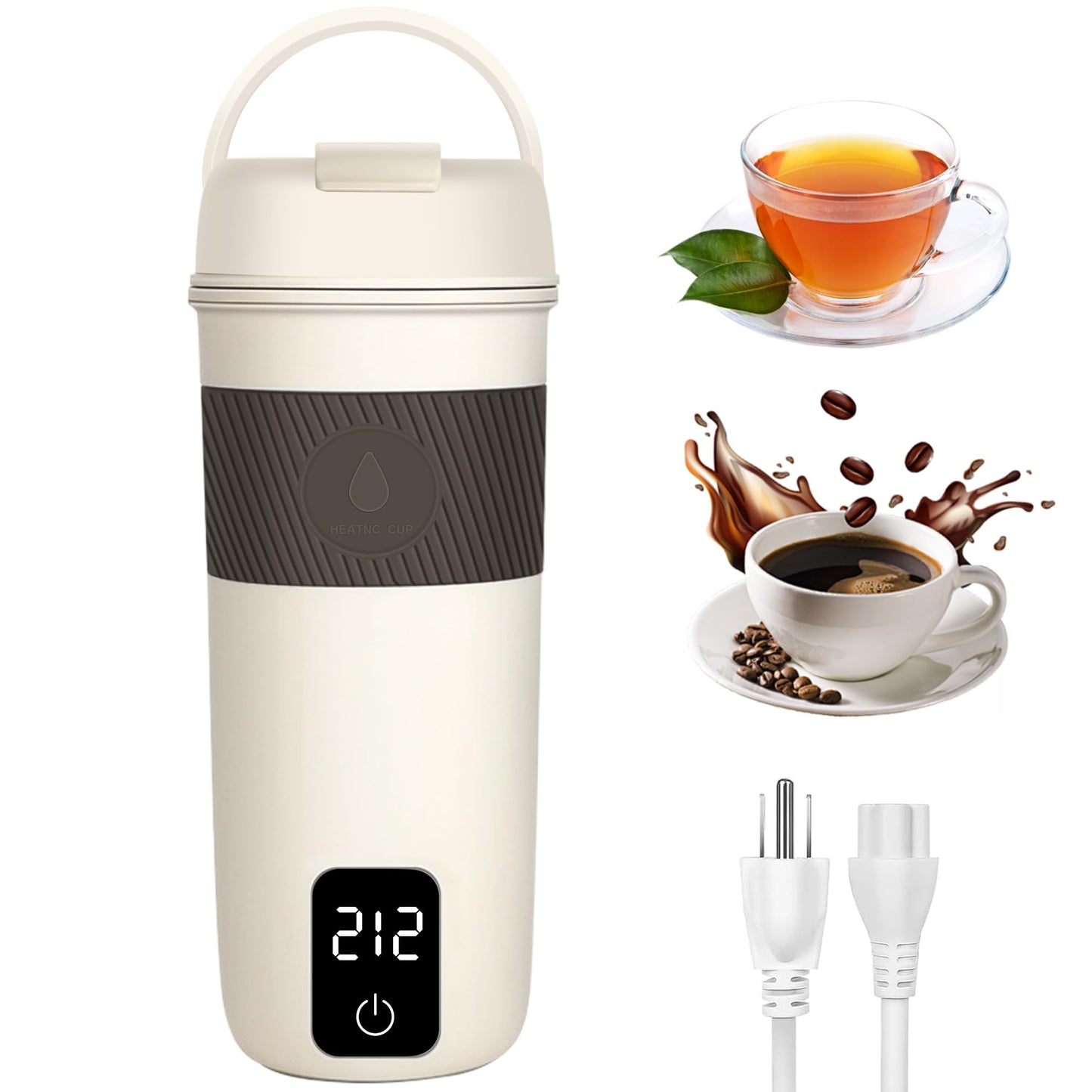 Portable Travel Kettle, Hot Water Kettle Electric, Small Tea Kettle for Boiling Water with 4 Temperature Settings, 304 Stainless Steel Mini Kettle with Auto Shut-Off and Boil Dry Protection(350ML)