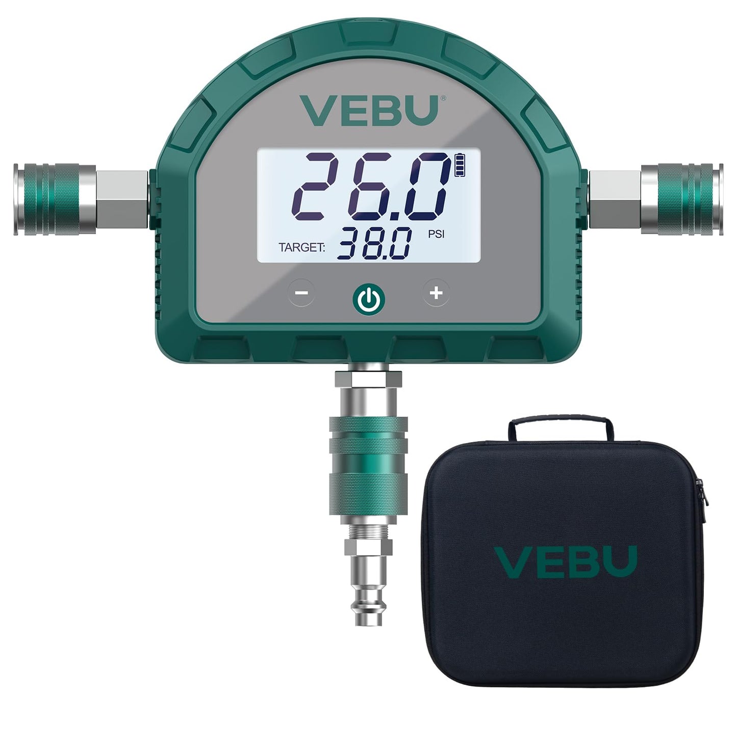 VEBU Auto Shut Off Tire Deflation Inflation Controller, 5-150PSI Air Pressure Manifold with Preset, Memory & Digital Display (Air Hose not Included)