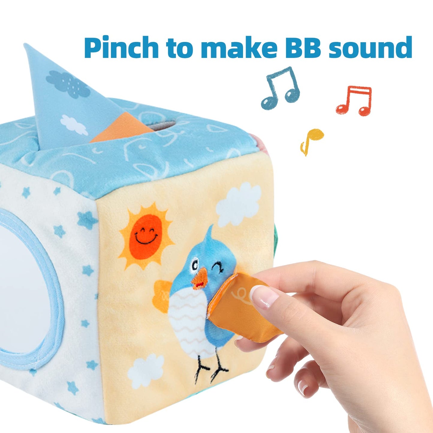 Twefex Baby Tissue Box Toy, Montessori Toy for Babies 6-12 Months, Tissue Box Baby Sensory Toys for 1 Year Old Boy Girl, Early Learning Baby Infant Toys 6-12 Months