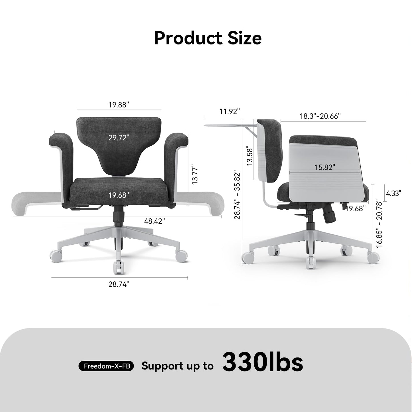 Newtral Criss Cross Chair with Wheels & Armrests, Ultimate Cross Legged Office Chair with Hidden Tray, Multi-Position Recliner Vanity, Ideal for Home Office, Bedroom (Criss Cross Chair, Dark Grey)