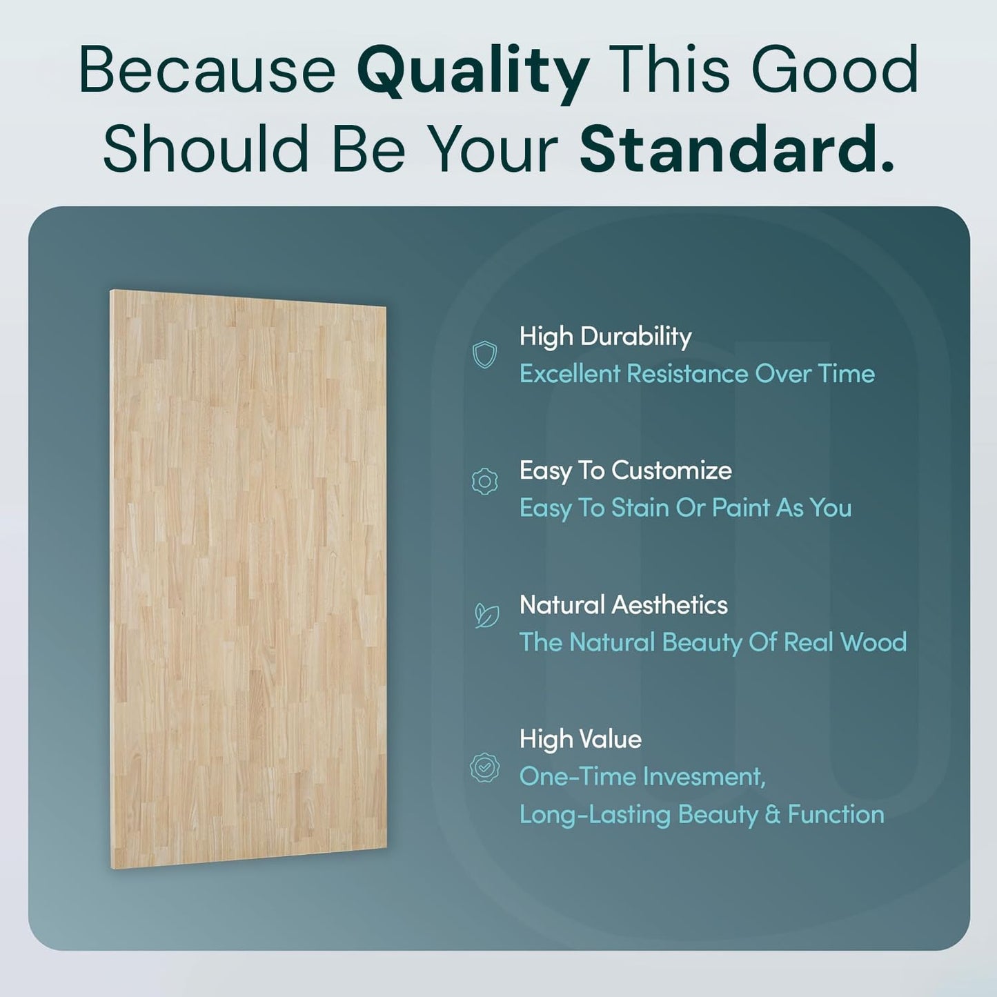 BingLTD- 6 ft x 25 in x 1.5 in Unfinished Birch Solid Wood Butcher Block Countertop with Square Edge