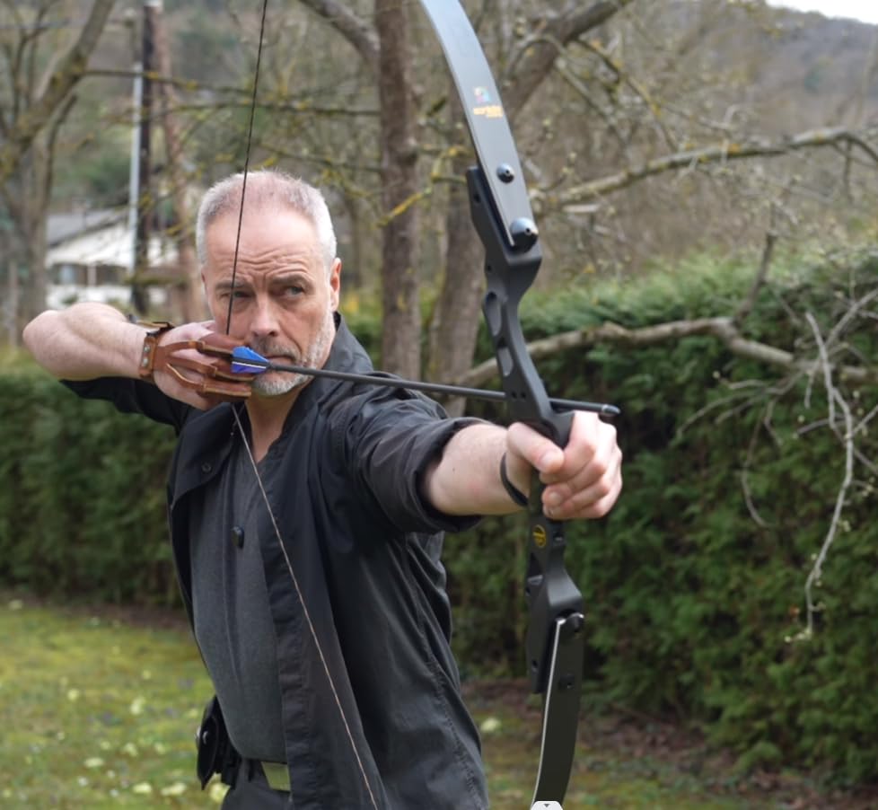 Sanlida Hermit 10 ILF Hunting Recurve Bow Kit for Adults 60" 30-45 Lbs Archery Recurve Bow, CNC ILF Riser, Carbon & Graphite Foam Core ILF Limbs, RH Only, Limited Life-time Warranty (60",45 Lbs)