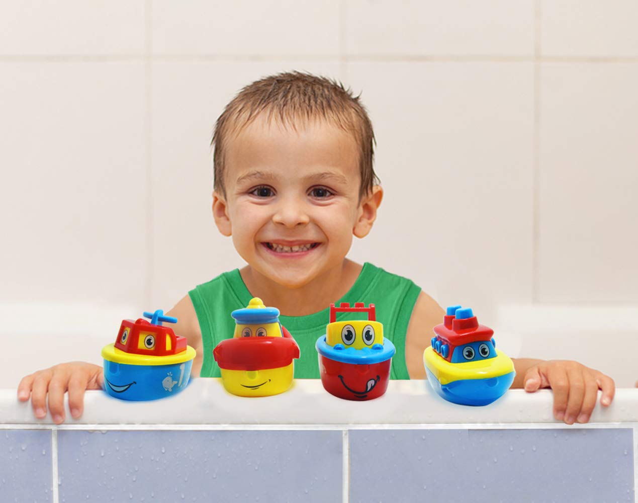 3 Bees & Me Bath Toys for Boys & Girls - Magnetic Boat Set for Toddlers & Kids - Fun Educational Bath Toy