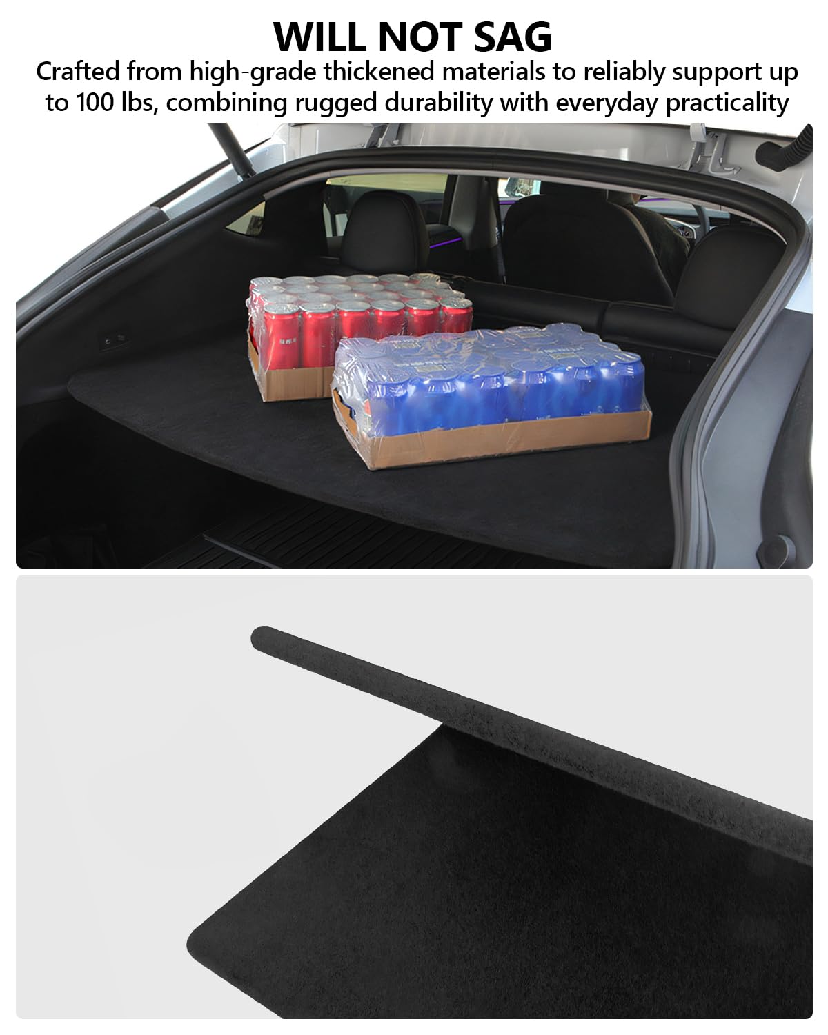 cybtkcar for Tesla Trunk Cargo Cover Model Y Juniper 2025 2026 Trunk Storage Board Model Y Accessories Storage Dividers Layered Partition Board Shield Shade Anti-Spy Luggage Privacy