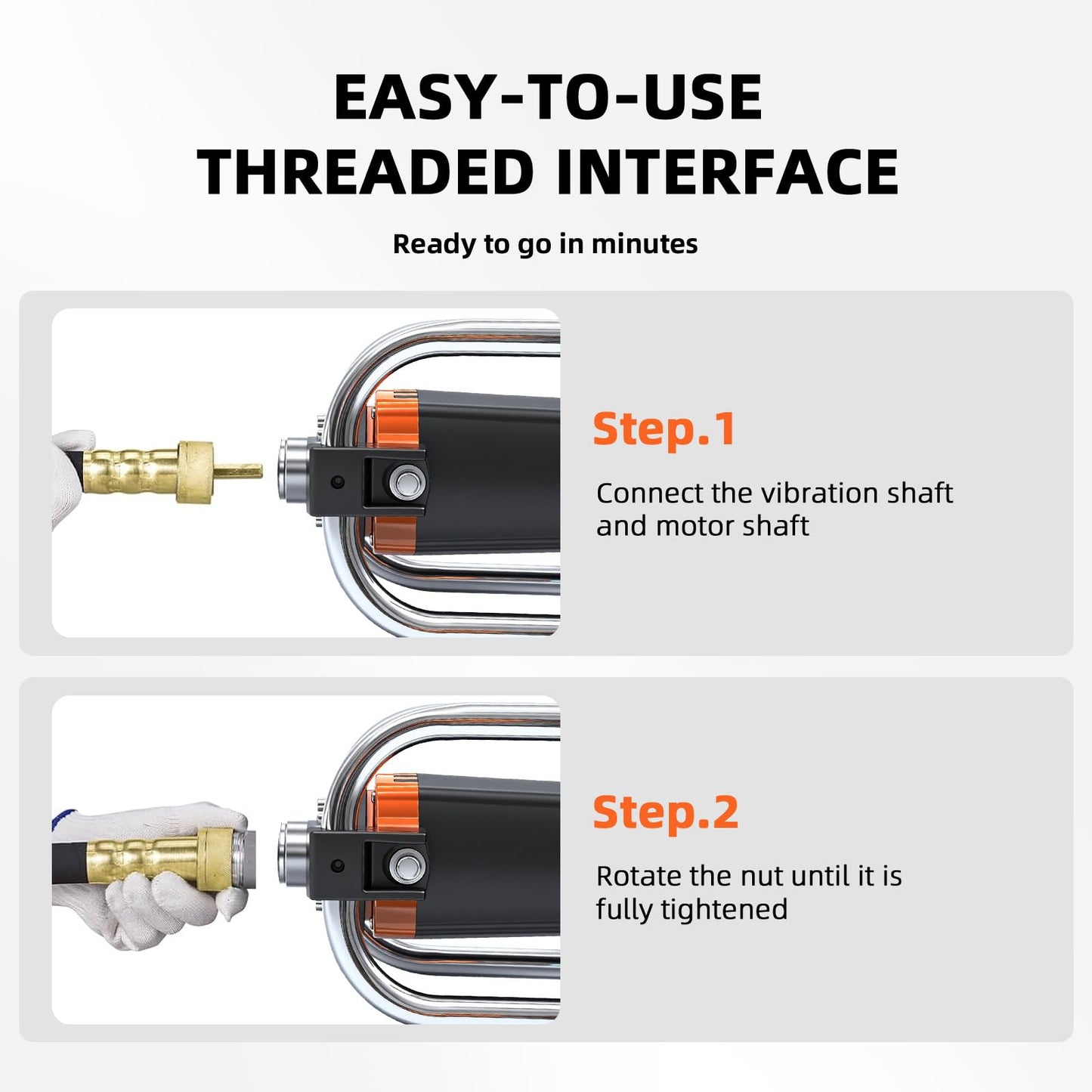 18FT Electric Vibrator Concrete Handheld,2HP 1700W 18000RPM Powerful Copper Motor Construction Insertion Cement Vibrator Remove Air Bubble,Mix Concrete with Flexible Shaft Long working area