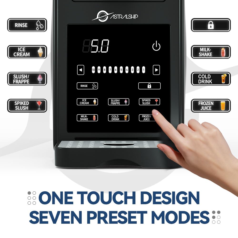 Slushie Machine with Soft Serve Ice Cream Mode, Slushy Maker for Home Frozen Drink Maker with 7 Presets, Auto Rinse, Low-Sugar & Alcohol Alerts – For Slush, Milkshakes, Margaritas & Frappés