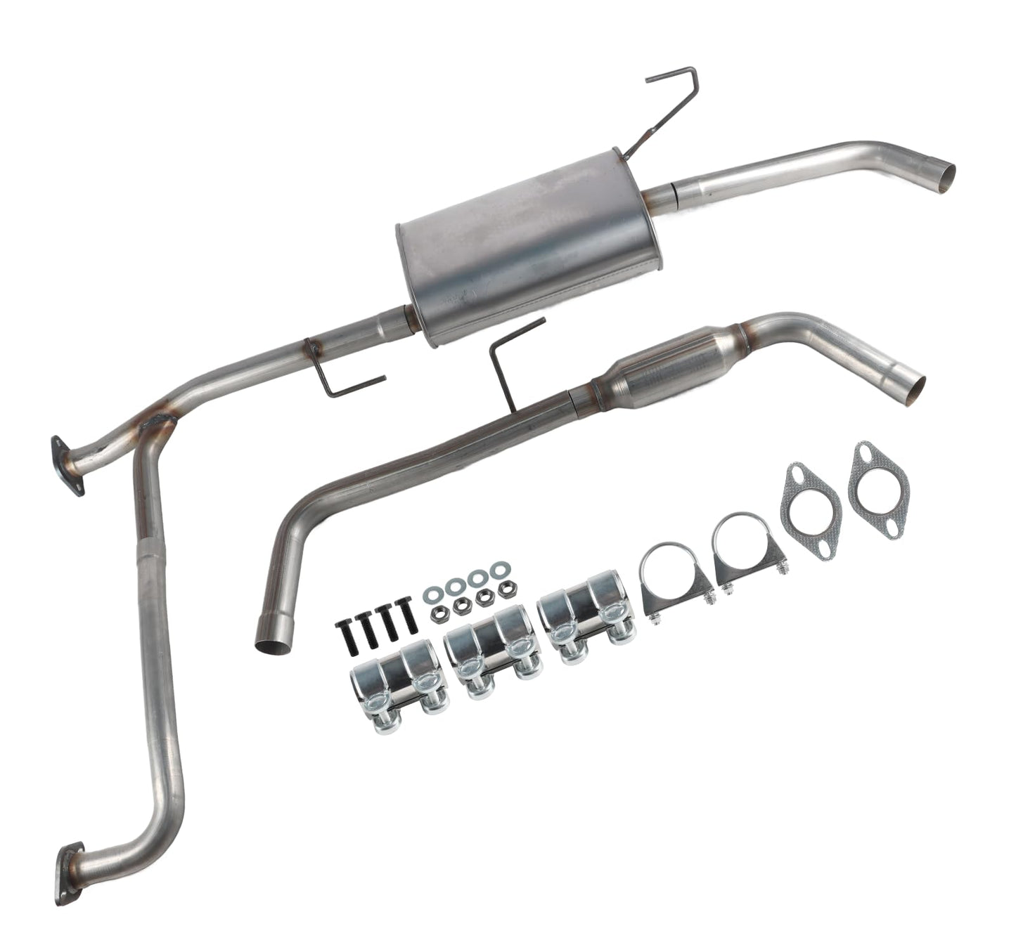 SleYuYir Exhaust Resonator Muffler Tail Pipe Exhaust Kit Compatible with Nissan Frontier 4.0L 2005-2019 Stainless Steel | Northeastern Exhaust | Free Gaskets and Clamps Included | Direct-Fit