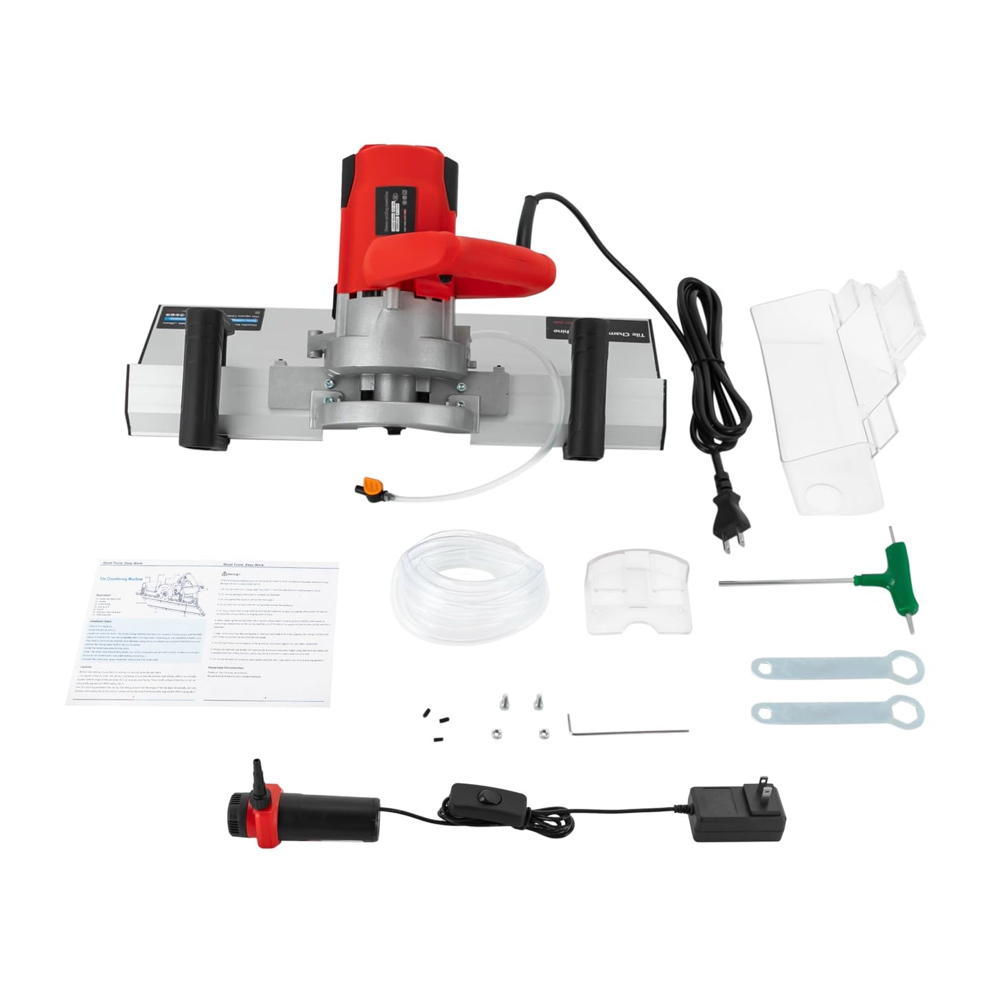 Electric Tile Chamfering Machine 45 Degree Handheld Ceramic Tile Cutter, 1200W High Precision Electric Tile Bevel Cutter Chamfering Tool with Aluminum Base Plate for Ceramic Marble Tile