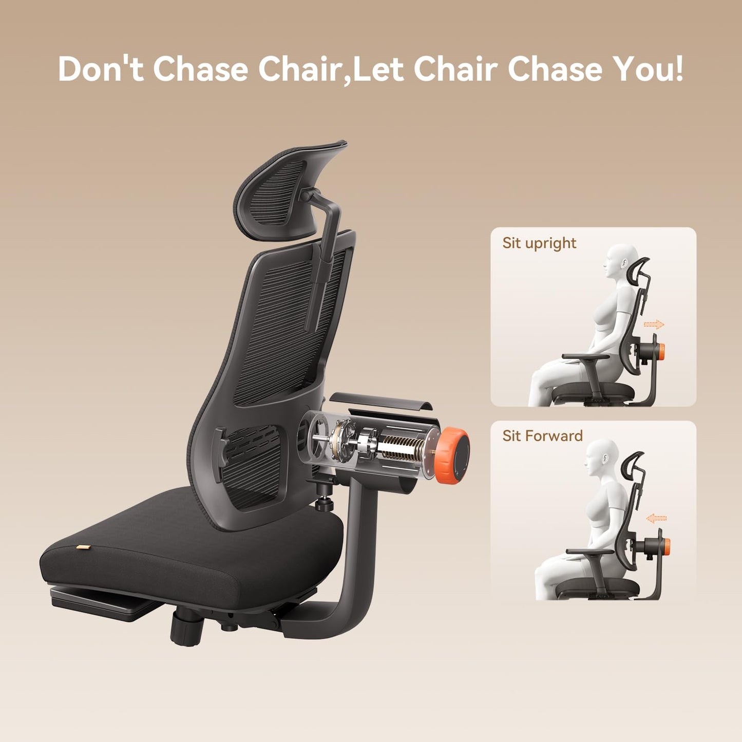 Newtral Ergonomic Office Chair with Footrest, Auto-Adjusting Lumbar Support, 4D Armrests & High Back - Adjustable Seat Depth, Height & 136° Tilt for Home Office & Gaming