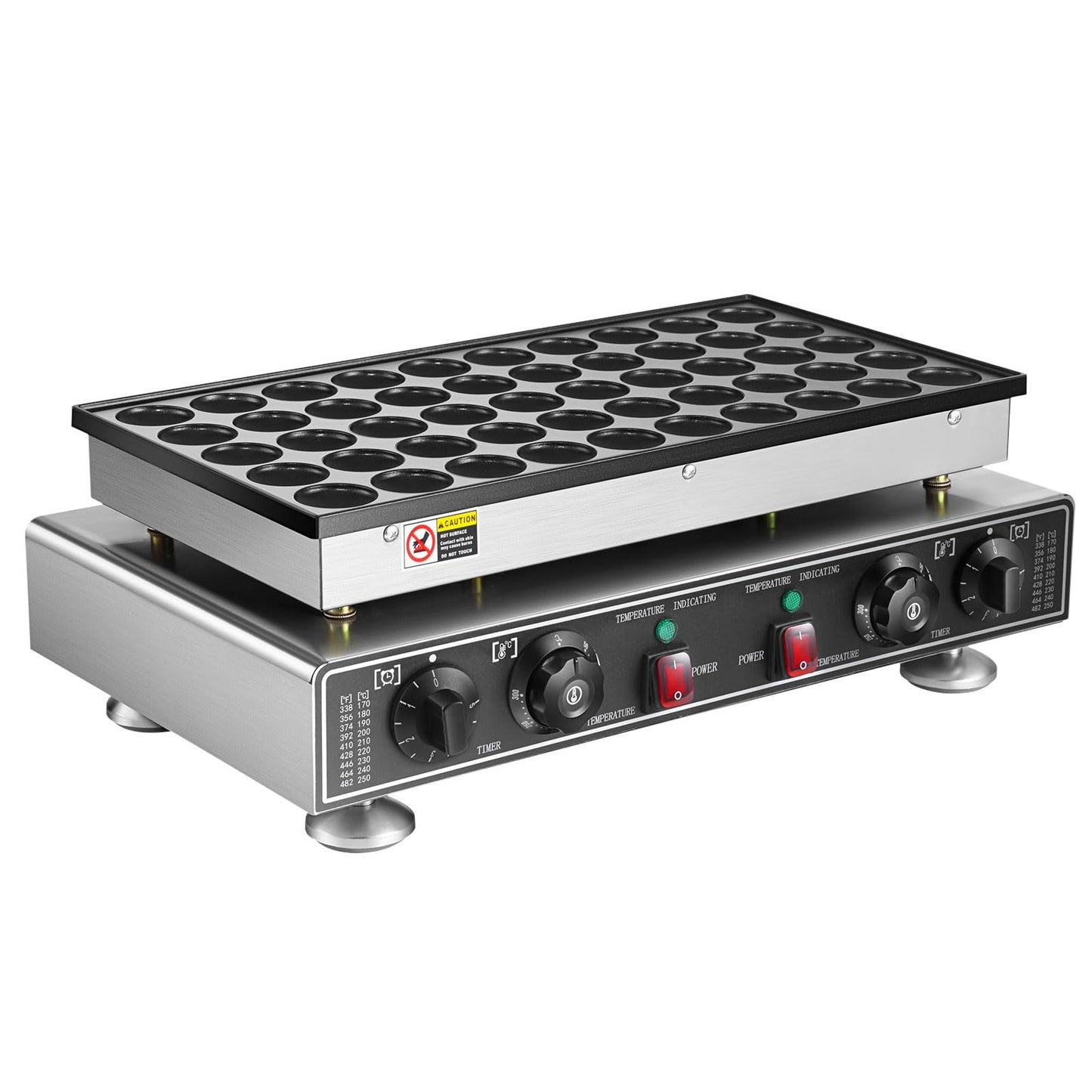 Leomru 110V Mini Pancake Baker 1800W, 50PCS Commercial Pancakes Maker Machine, 1.8 Inches Electric Muffin Waffle Maker Machine Dutch Poffertjes Grill For Home Kitchen Restaurant Snack Dessert