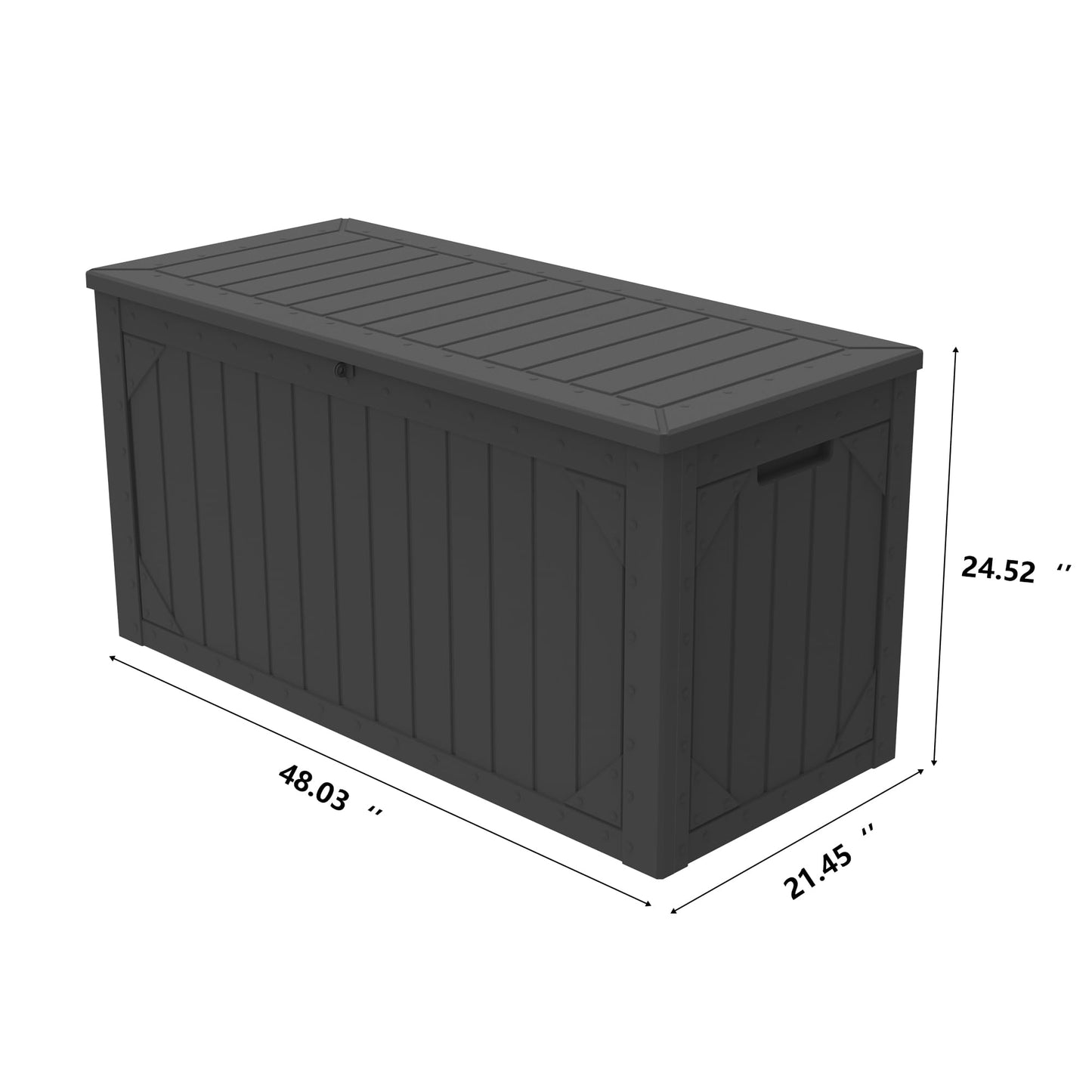 Outdoor Storage Deck Box Waterproof, 100 Gallon Large Lockable Patio Storage Bin Chest, Resin Outside Container Seat Bench for Furniture Cushions, Pool Accessories, Garden Tools & Delivery, Black