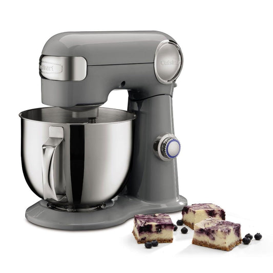 Cuisinart SM-50GR Precision Master 5.5-Quart 12-Speed Stand Mixer with Mixing Bowl, Chef's Whisk, Flat Mixing Paddle, Dough Hook, and Splash Guard with Pour Spout, Dove Gray