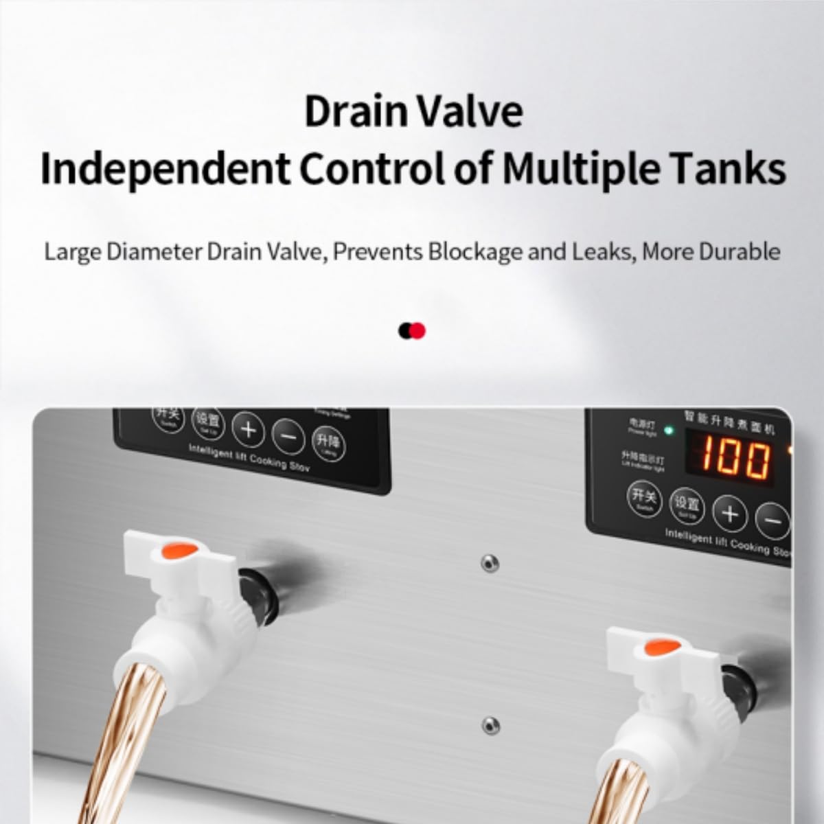 Koalalko Auto-lift Commercial Pasta Cooker with Timer, Noodle Cooking Machine with 1 Drainage,Macaroni Vegetable Dumpling Cooker,Boiler For Spaghetti Ramen,Temperature Adjustable (2 holes)