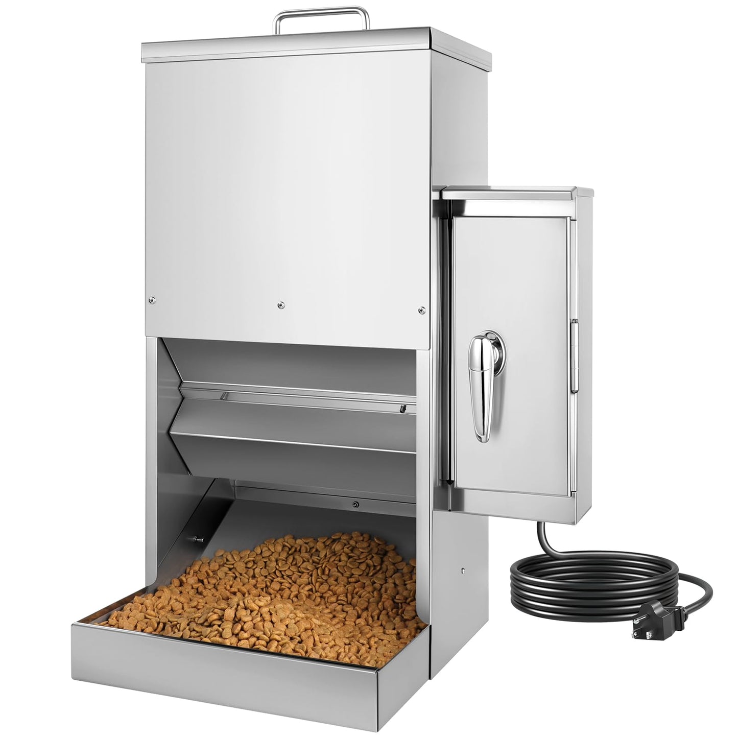 PiCOOP 16L Dog Automatic Feeder for Large Pet Stainless Steel Dog Feeder with Timer, Wall-Mountable, Rodent-Proof, Extra-Large Tray for Large Pet