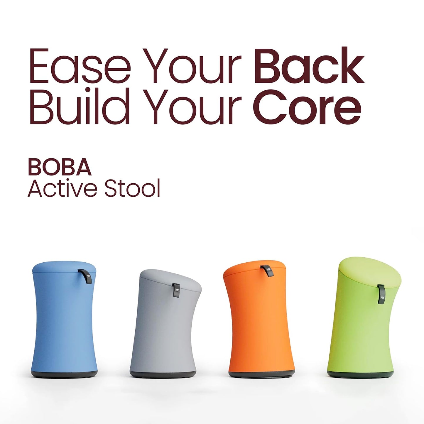 TopJob Boba Chair Stylish Active Wobble Stool, ADHD Chair, Improves Posture and Focus, Ergonomic with Height Adjustable Stool for Adults Children for Home Office, Study Room (Urban Fog)