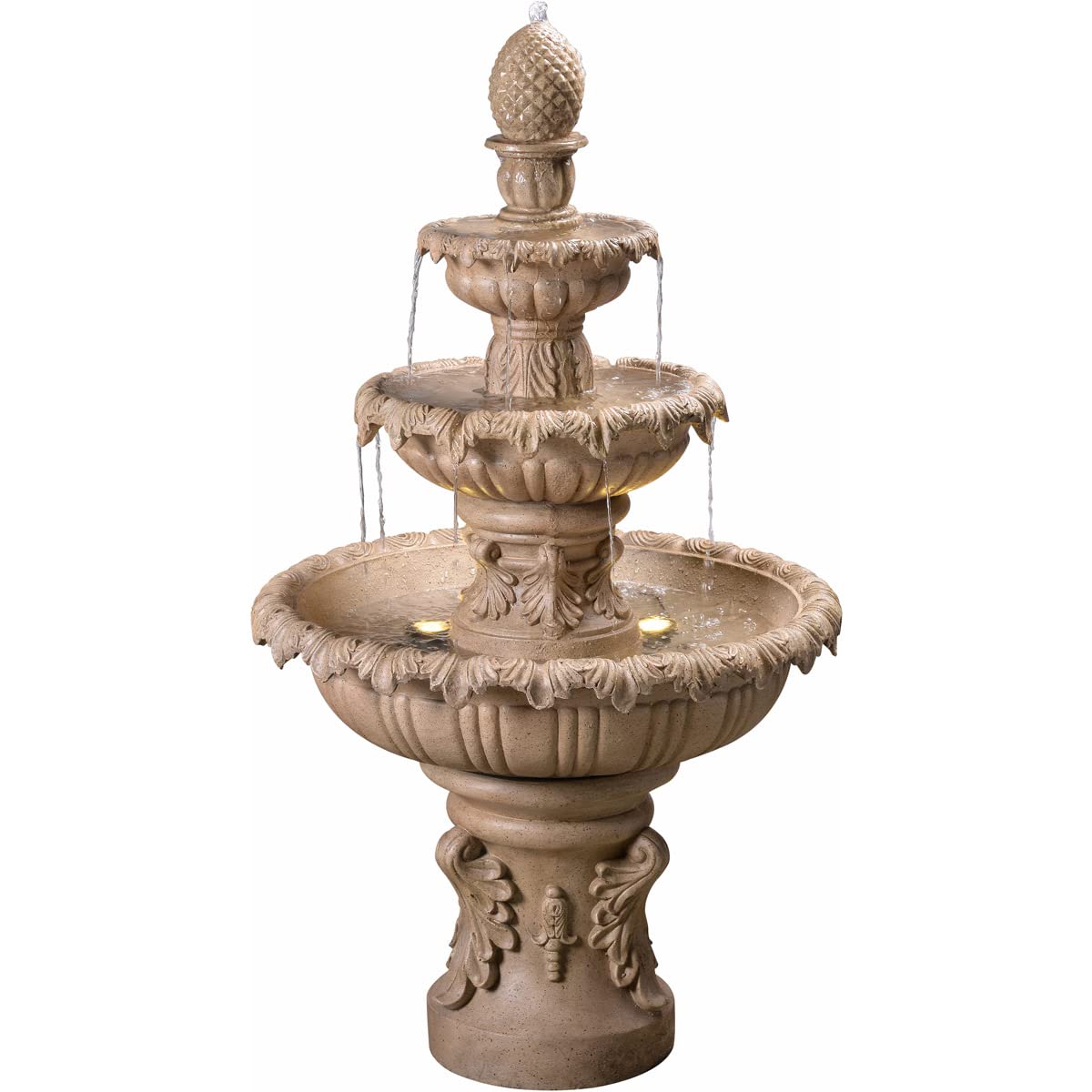 Kenroy Home 51010SNDST Ibiza Classic Outdoor Floor Fountain, Sandstone, 45 Inch Height, 25.5 Inch Width, 25.5 Inch Depth