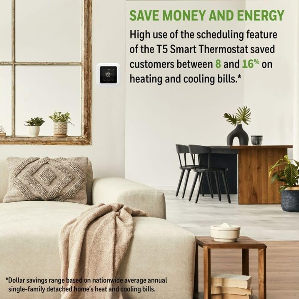 Honeywell Home RTH8800WF T5 Smart Thermostat + Wall Plate