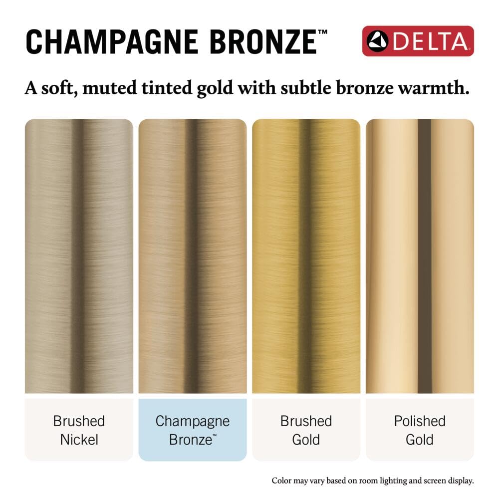 Delta Nicoli Brushed Gold Kitchen Faucet with Pull Down Sprayer, Modern Single Hole Kitchen Sink Faucet, Single Handle, Champagne Bronze 19867LF-CZ