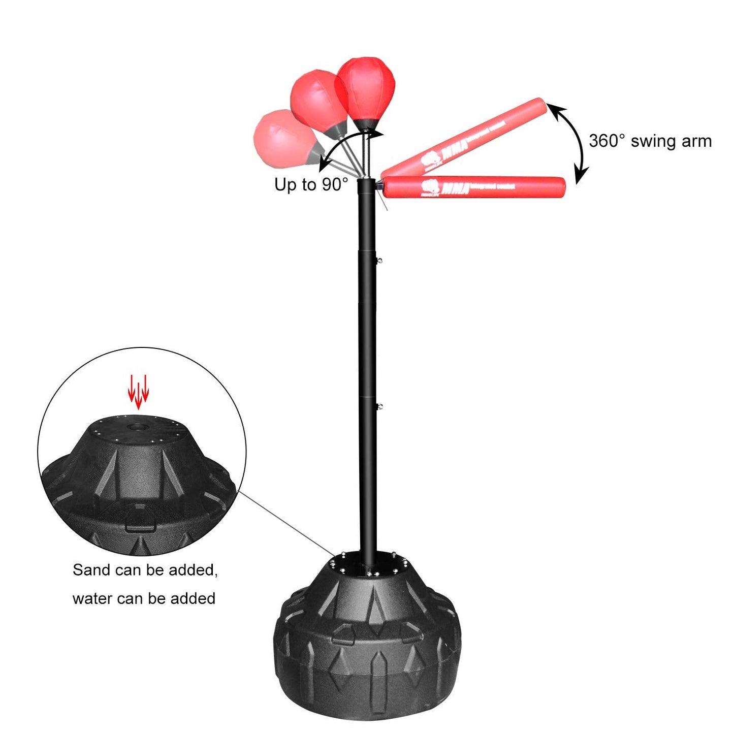 INNOLIFE Boxing Bar, MMA Boxing Speed Trainer Ripid Spinning Bar with Punch Head & Punch Bag, Boxing Equipment for Home, Gym