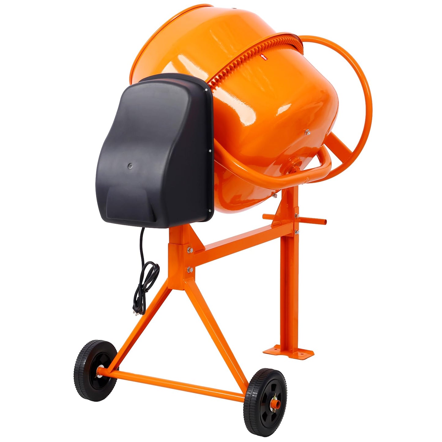 Cement Mixer, 5 Cu. Ft Electric Concrete Mixer Machine, 650W AC Motor Portable Power Cement Mixers for Mortar, Stucco and Fodder, Orange