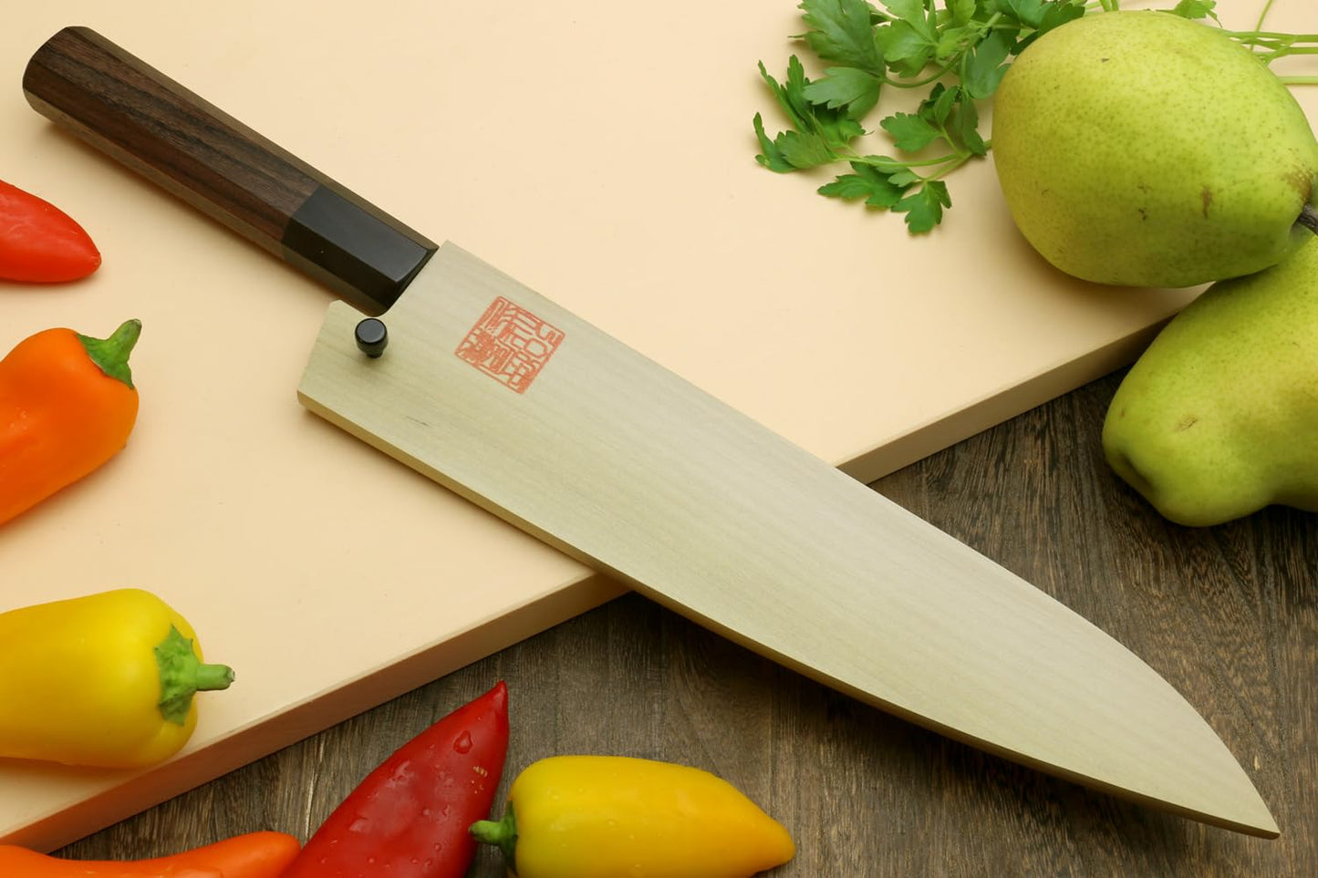 Yoshihiro AUS10 Ice Hardened Stainless Steel Wa Gyuto Japanese Chef Knife Rosewood Handle (8.25"(210mm))