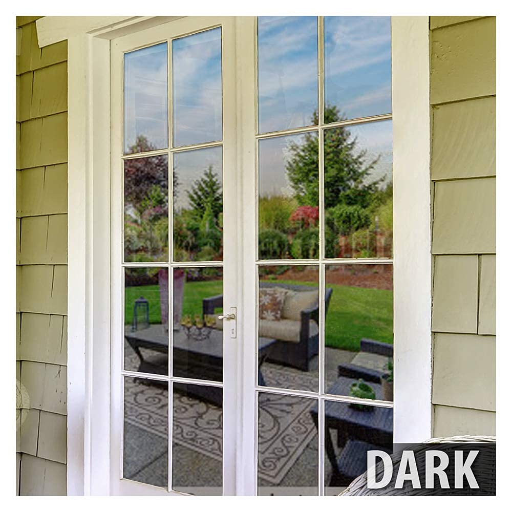BDF PRBL Window Film Premium Color High Heat Control and Daytime Privacy Blue Outside, Silver Inside - 48in X 50ft