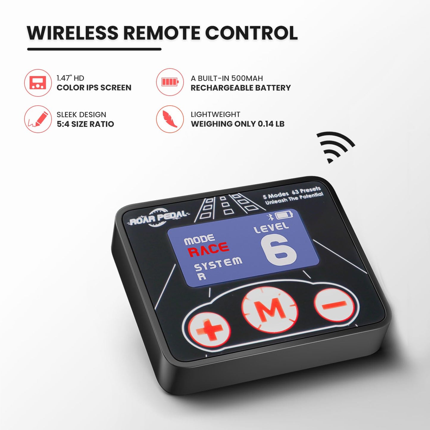 Roar Pedal Throttle Response Controller with Remote Compatible with Some Models of Dodge, Ram, Ford, Jeep, Chevrolet, Chrysler, GMC, Maserati, Mazda, Lincoln, Land Rover