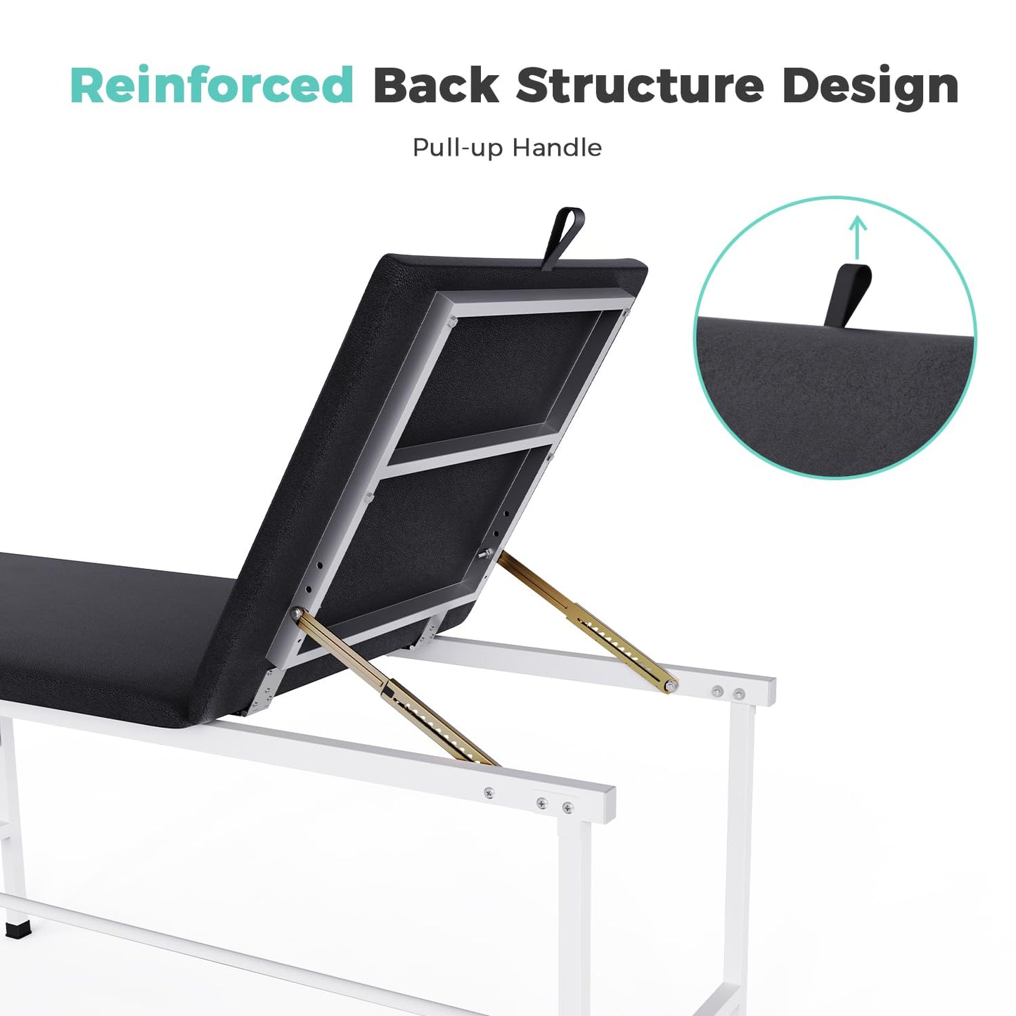 OLERN 27.6" Width Adjustable backrest Medical Exam Table & Bed with Paper Towel Holder, Message Treatment Table for Home Use, Clinic, Hospital, Chiropractic,Tattoo,Spa,440LBS
