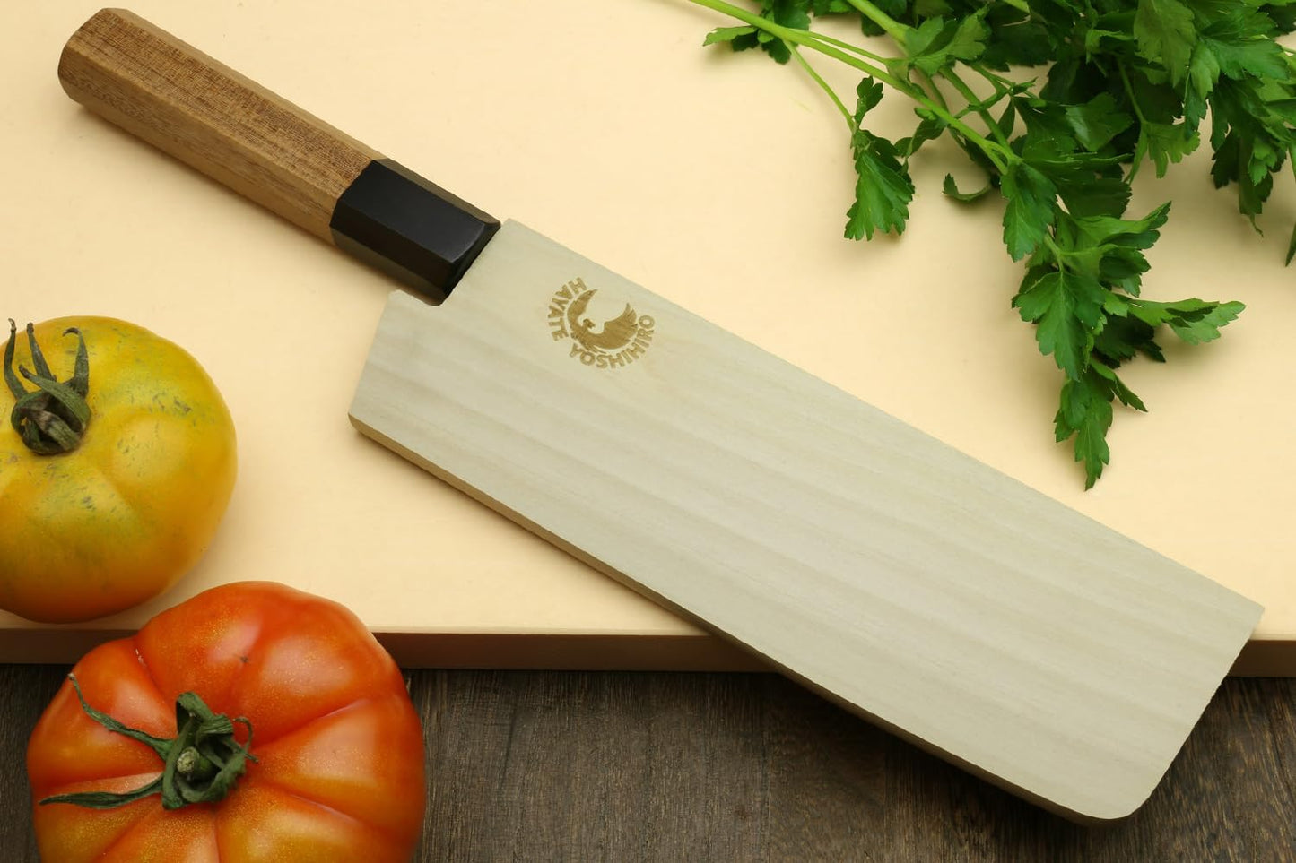 Yoshihiro VG10 46 Layers Hammered Damascus Nakiri Japanese Vegetable Knife 6.5'' (165mm) Ambrosia Handle