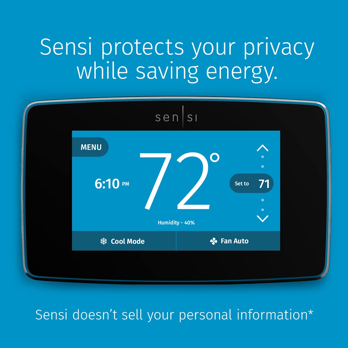 Sensi Touch Smart Thermostat by Emerson with Touchscreen Color Display, Programmable, Wi-Fi, Mobile App, Easy DIY, Data Privacy, Works Alexa, Energy Star Certified, ST75 (Black), C-Wire Required + Emerson Wall Plate SA5B for Sensi Touch Wi-Fi Thermostat,