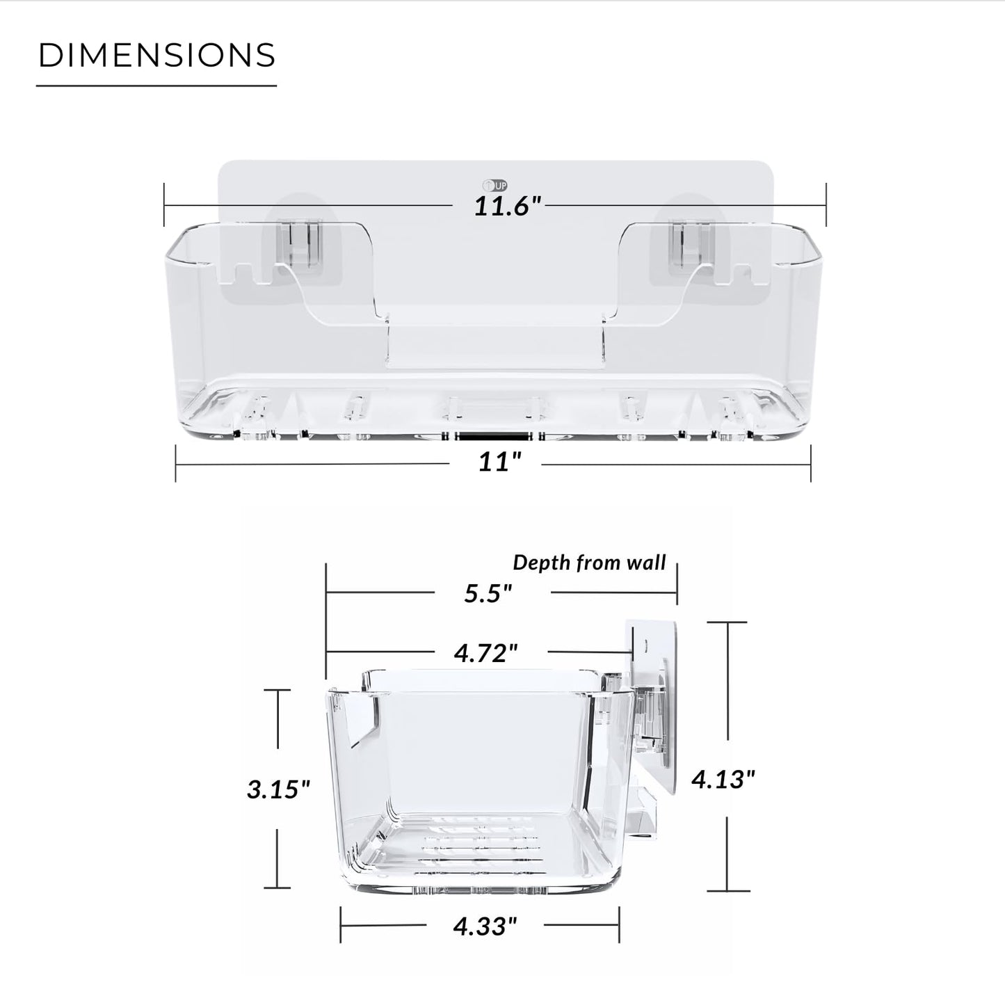 COLINCH Bathtub Toy Storage – Clear Bath Toy Holder with Drainage Holes, Wall-Mounted No-Drill Organizer for Kids’ Tub Toys