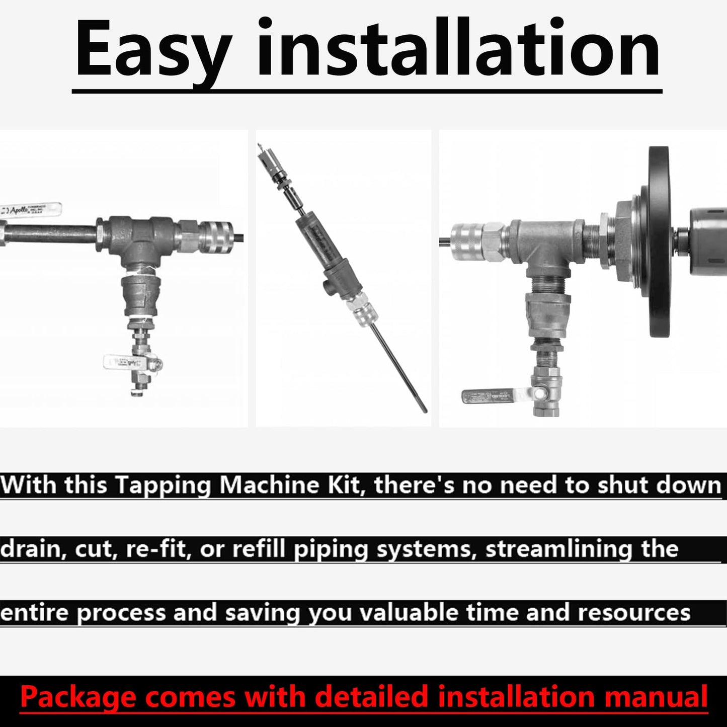 Bonbo 08350 DM3MECH Mechanical Hot Tapping Machine Complete Kit for NPT with Hole Saws or Arbor