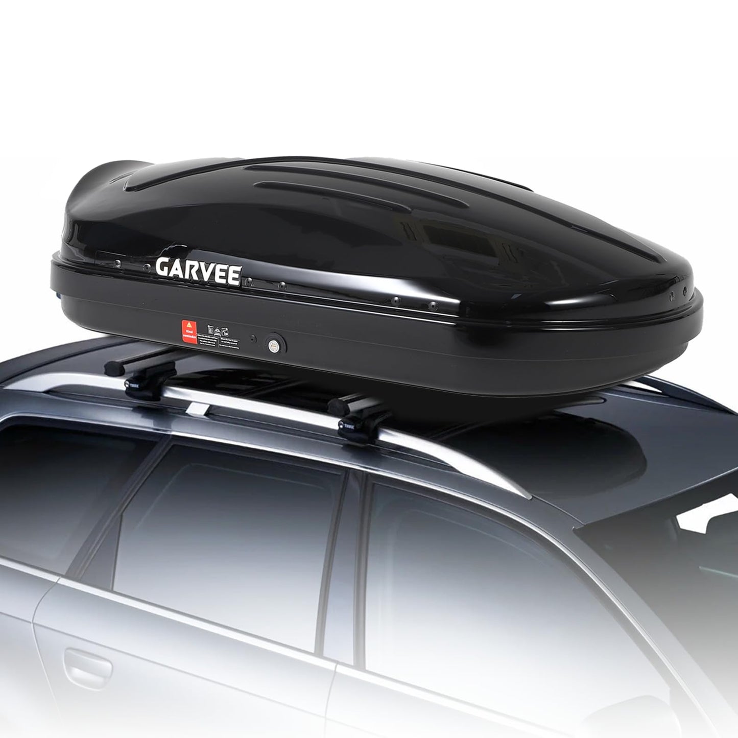Rooftop Cargo Box Carrier, Hard Shell Roof Luggage Storage Box w/Dual-Side Opening, 10 Cu. ft, 165 LBS Capacity, Secure Keys & Straps, Ideal for Car, SUV, Van, Black