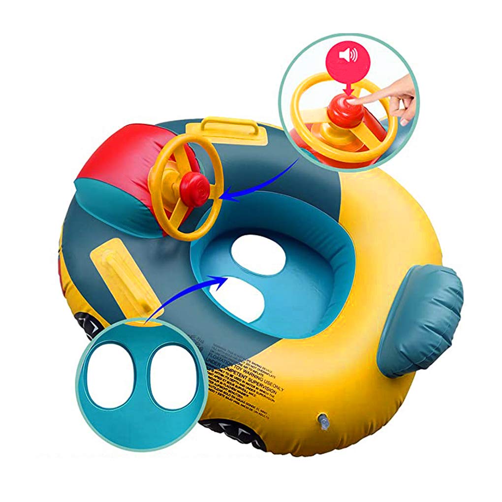 Cute Child Kids Inflatable Pool Float PVC Summer Swim Float Air Bed Lake Boat Swimming Floats with 2 Handles Surfing Raft Bodyboard Floating Mattress Seat Swim Ring for Girls Boys 3-5 Years