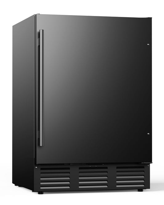 ICEVIVAL 24 Inch Beverage Refrigerator, 180 Can Under Counter Fridge, Stainless Steel Beer Fridge for Built-in & Freestanding, Outdoor Refrigerator for Soda, Beer, Wine (Black)