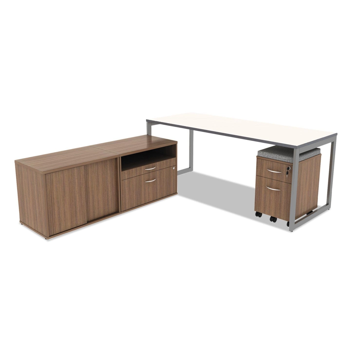 Alera ALE Valencia Series Mobile Box/File Pedestal, 15 7/8 x 19 1/8 x 22 7/8, Walnut